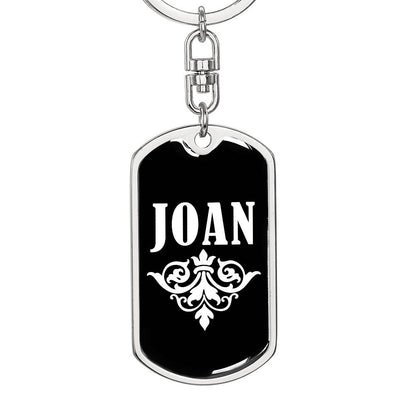 Joan v03a - Luxury Dog Tag Keychain