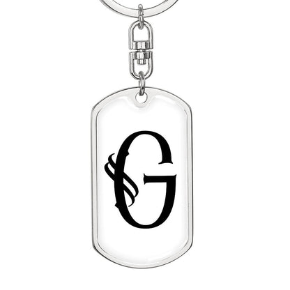 Initial G v001-14 - Luxury Dog Tag Keychain