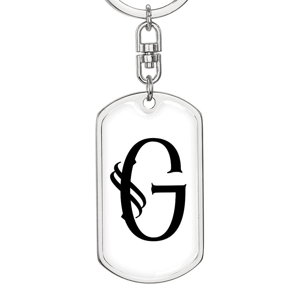 Initial G v001-14 - Luxury Dog Tag Keychain