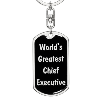 World's Greatest Chief Executive v2 - Luxury Dog Tag Keychain