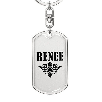 Renee v01a - Luxury Dog Tag Keychain