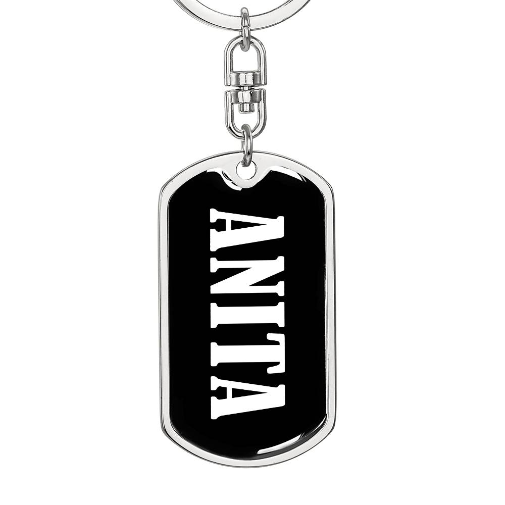 Anita v01w - Luxury Dog Tag Keychain