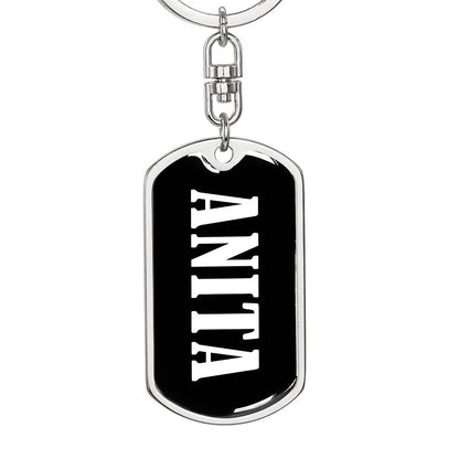 Anita v01w - Luxury Dog Tag Keychain