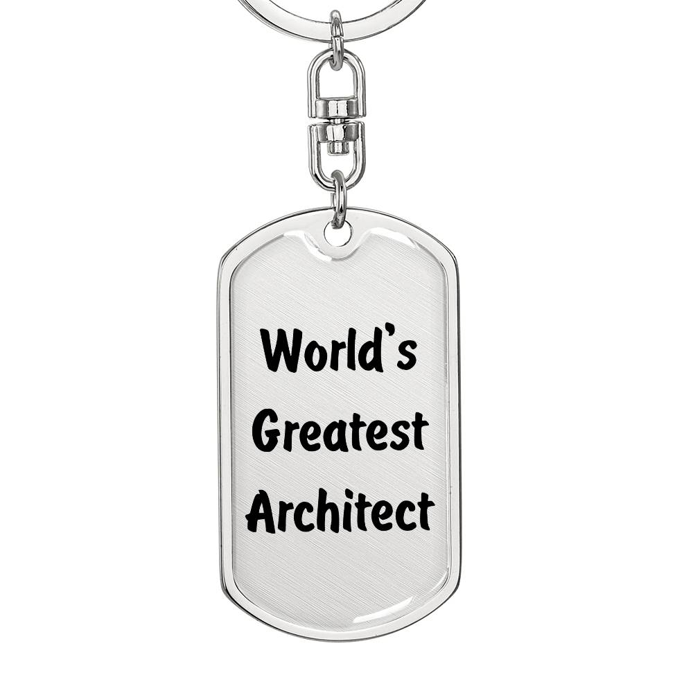 World's Greatest Architect - Luxury Dog Tag Keychain