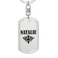 Natalie v01a - Luxury Dog Tag Keychain