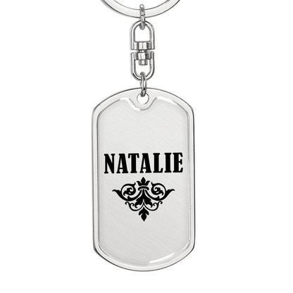 Natalie v01a - Luxury Dog Tag Keychain