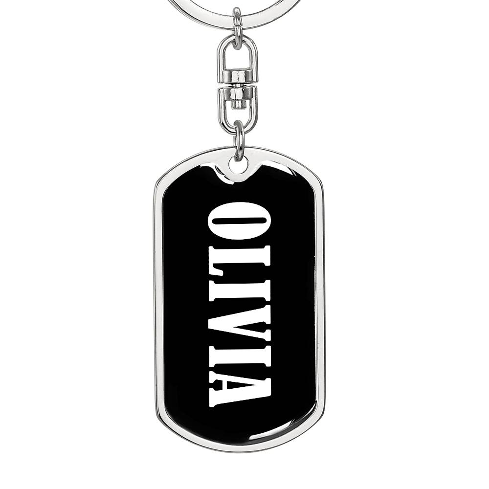 Olivia v01w - Luxury Dog Tag Keychain