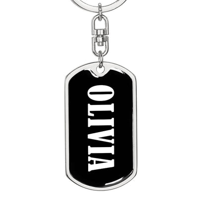 Olivia v01w - Luxury Dog Tag Keychain