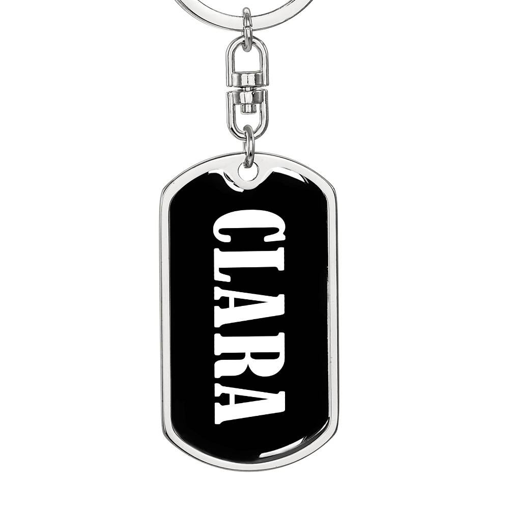 Clara v01w - Luxury Dog Tag Keychain