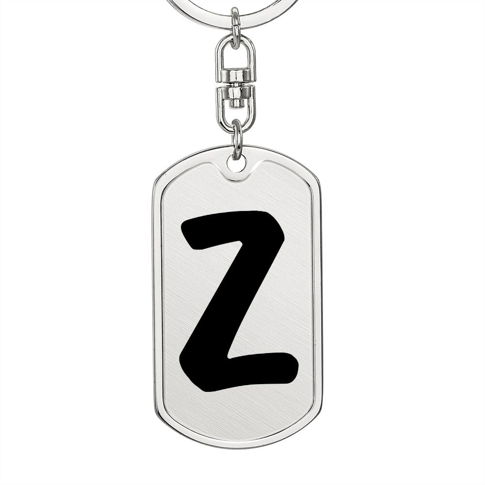 Initial Z v1b - Luxury Dog Tag Keychain