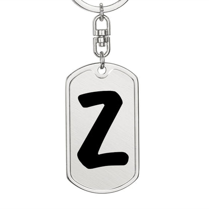 Initial Z v1b - Luxury Dog Tag Keychain