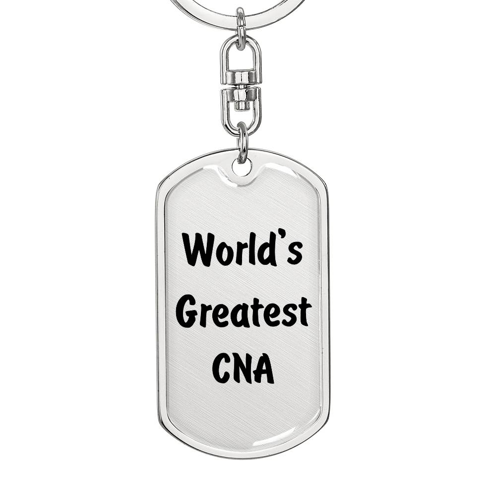 World's Greatest CNA - Luxury Dog Tag Keychain