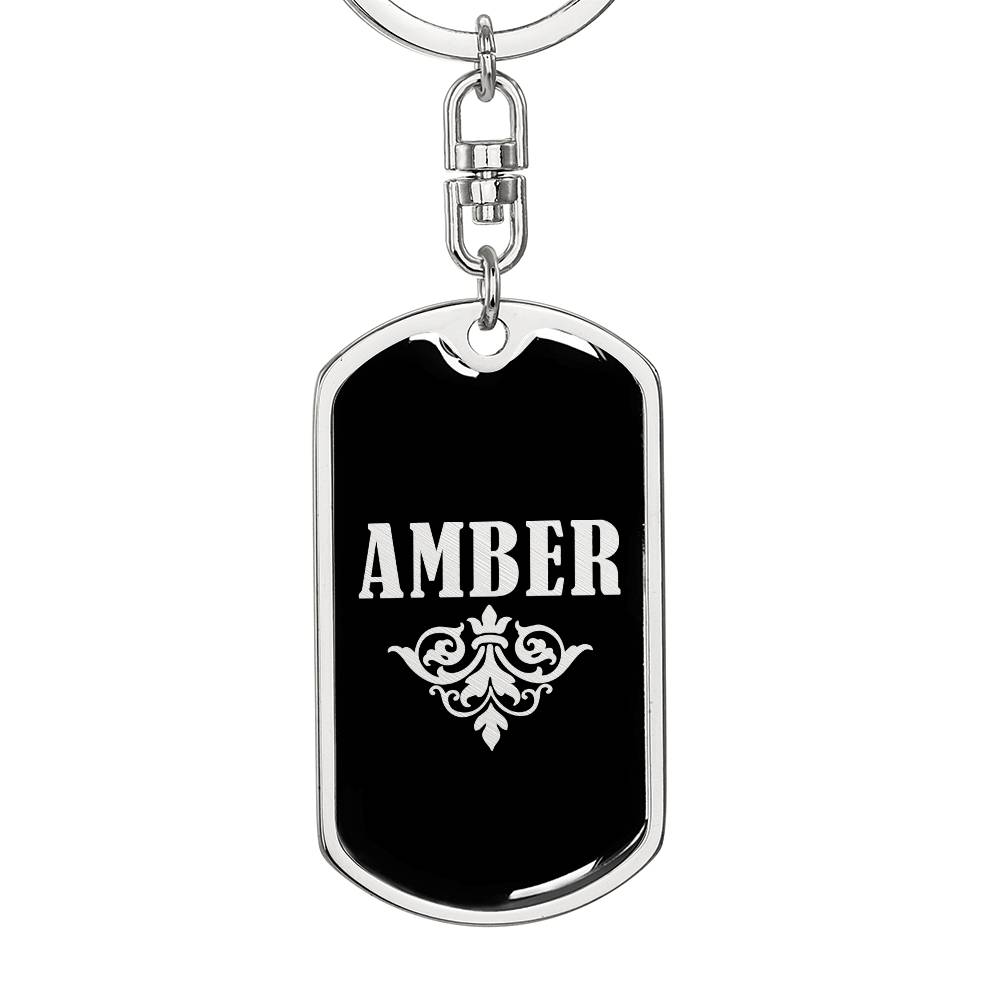 Amber v02a - Luxury Dog Tag Keychain