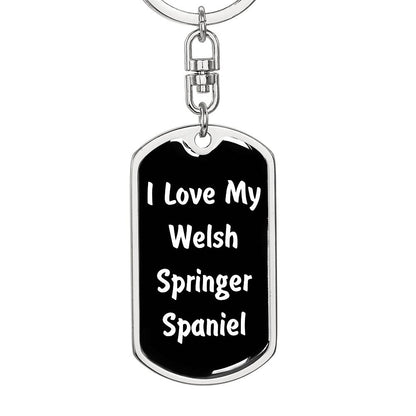 Love My Welsh Springer Spaniel v6 - Luxury Dog Tag Keychain