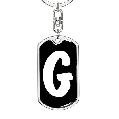 Initial G v3b - Luxury Dog Tag Keychain