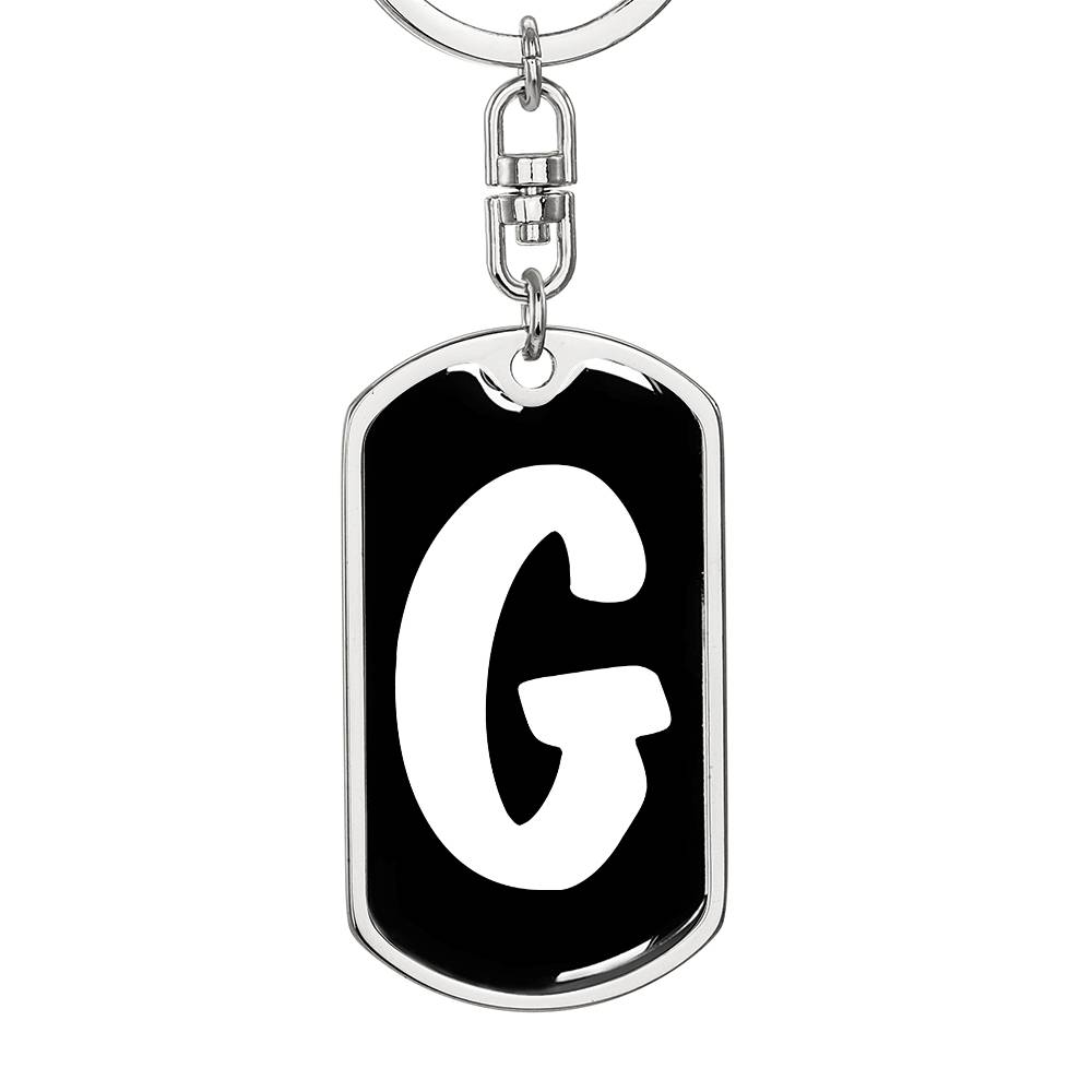 Initial G v3b - Luxury Dog Tag Keychain