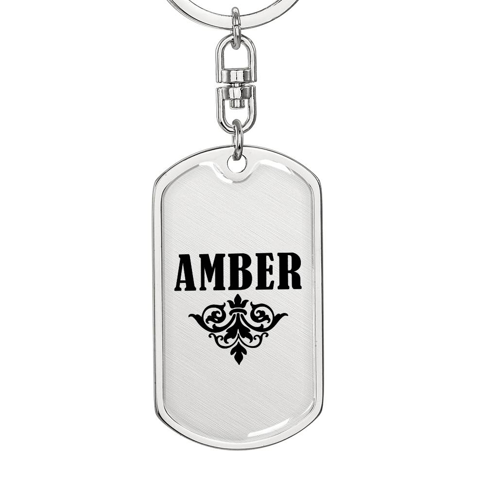 Amber v01a - Luxury Dog Tag Keychain