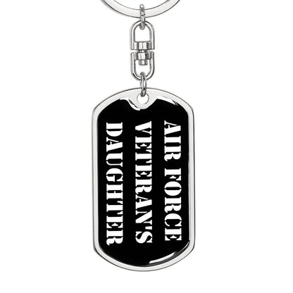 Air Force Veteran's Daughter v3 - Luxury Dog Tag Keychain