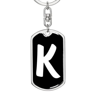 Initial K v3b - Luxury Dog Tag Keychain