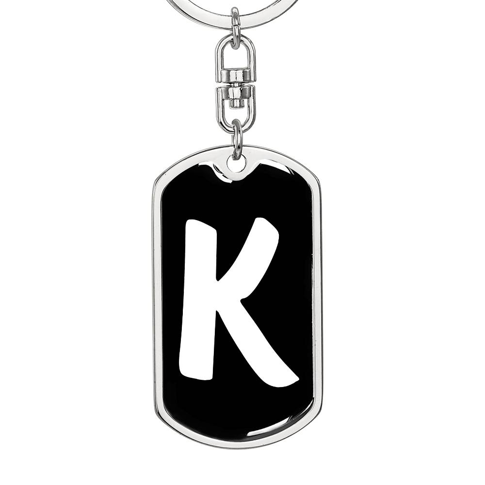 Initial K v3b - Luxury Dog Tag Keychain