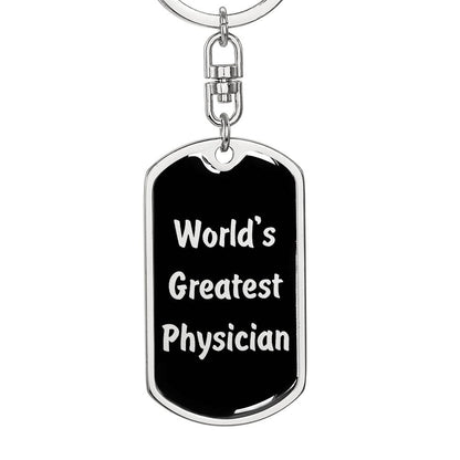 World's Greatest Physician v2 - Luxury Dog Tag Keychain