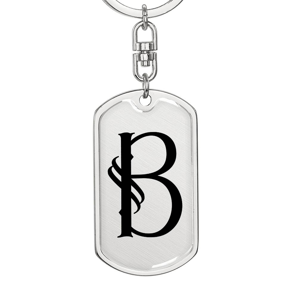 Initial B v001-11 - Luxury Dog Tag Keychain