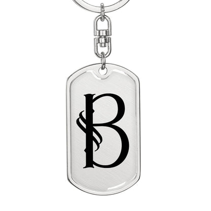 Initial B v001-11 - Luxury Dog Tag Keychain