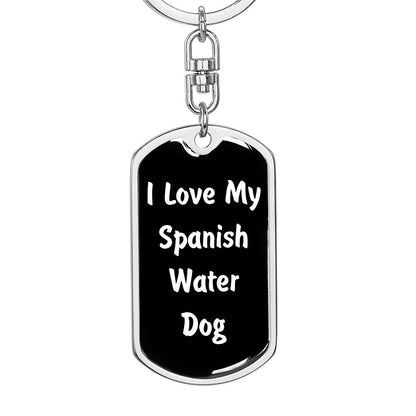 Love My Spanish Water Dog v6 - Luxury Dog Tag Keychain