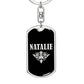 Natalie v02a - Luxury Dog Tag Keychain