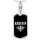 Kristin v02a - Luxury Dog Tag Keychain
