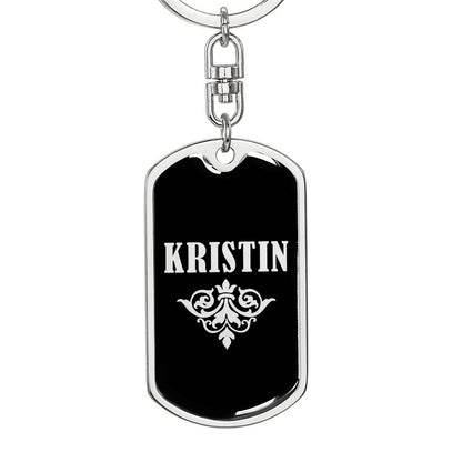 Kristin v02a - Luxury Dog Tag Keychain