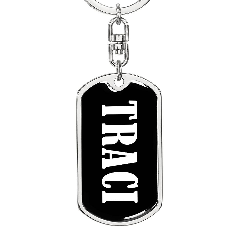 Traci v01w - Luxury Dog Tag Keychain