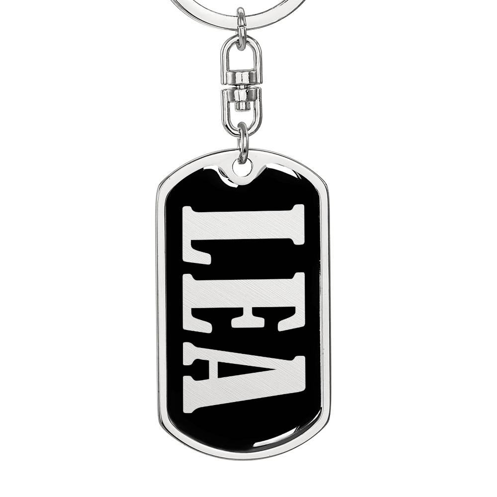 Lea v02 - Luxury Dog Tag Keychain