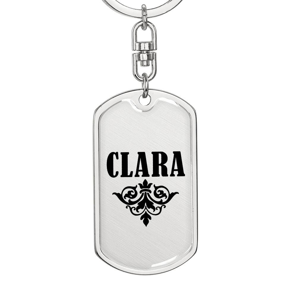 Clara v01a - Luxury Dog Tag Keychain