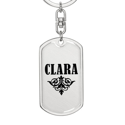 Clara v01a - Luxury Dog Tag Keychain