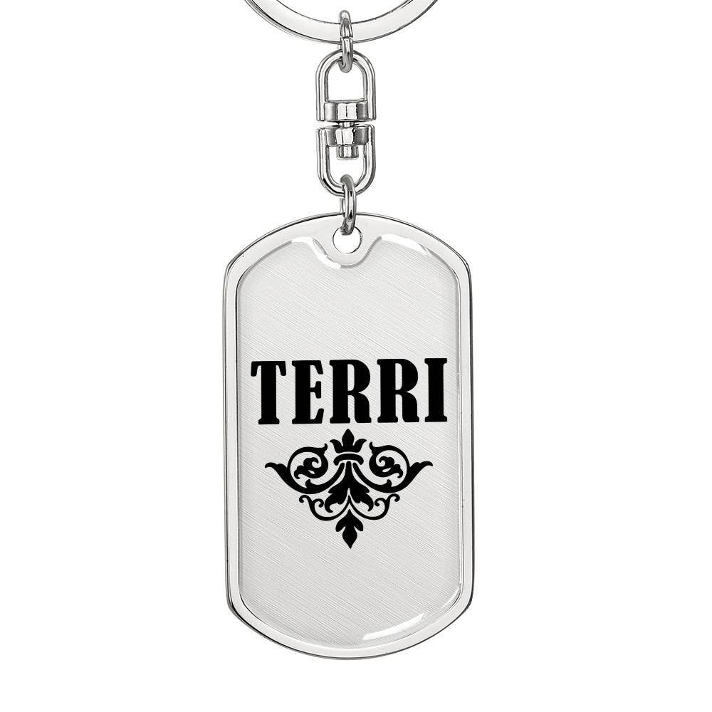 Terri v01a - Luxury Dog Tag Keychain