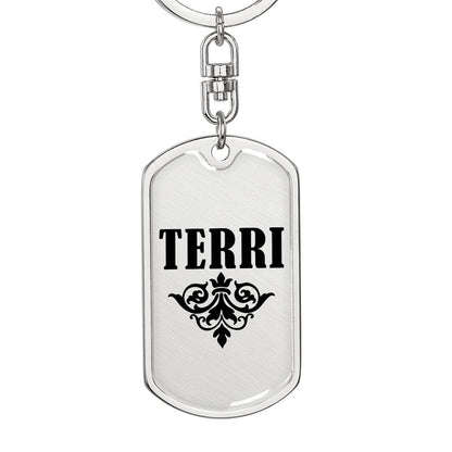 Terri v01a - Luxury Dog Tag Keychain
