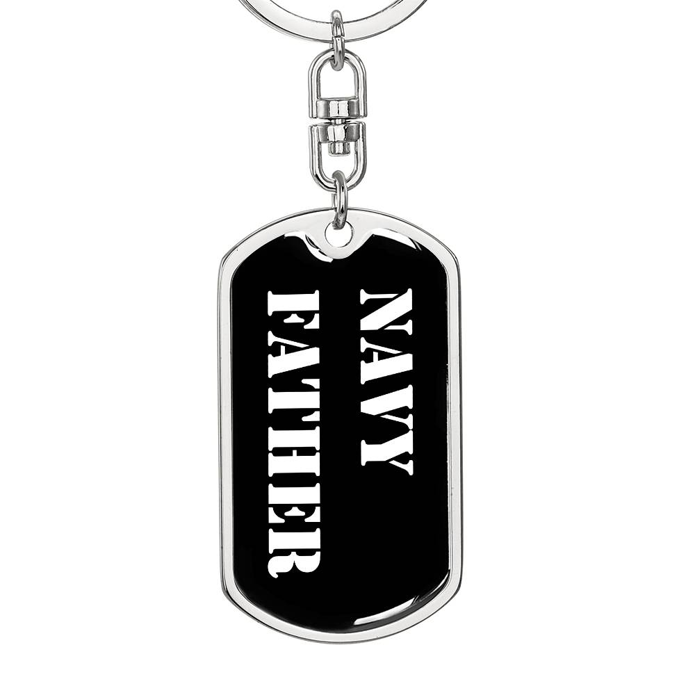 Navy Father v3 - Luxury Dog Tag Keychain