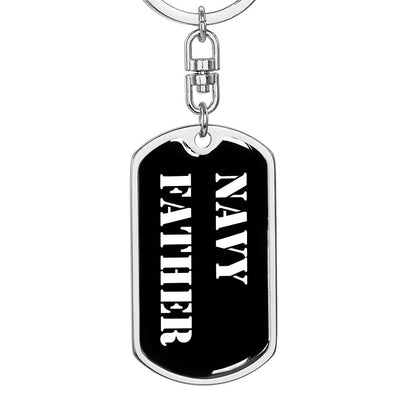 Navy Father v3 - Luxury Dog Tag Keychain