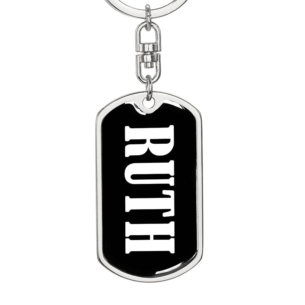 Ruth v01w - Luxury Dog Tag Keychain