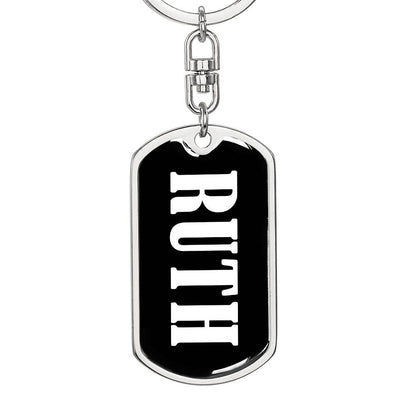 Ruth v01w - Luxury Dog Tag Keychain