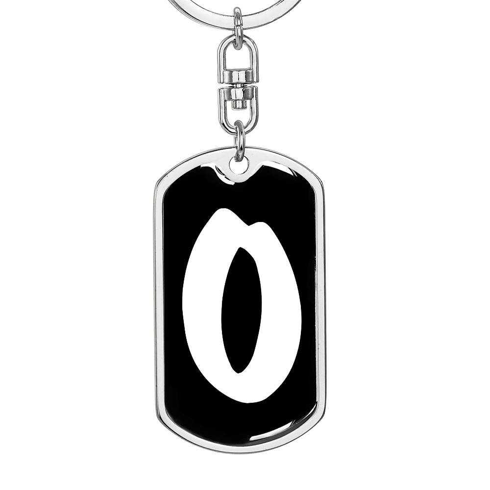 Initial O v3b - Luxury Dog Tag Keychain