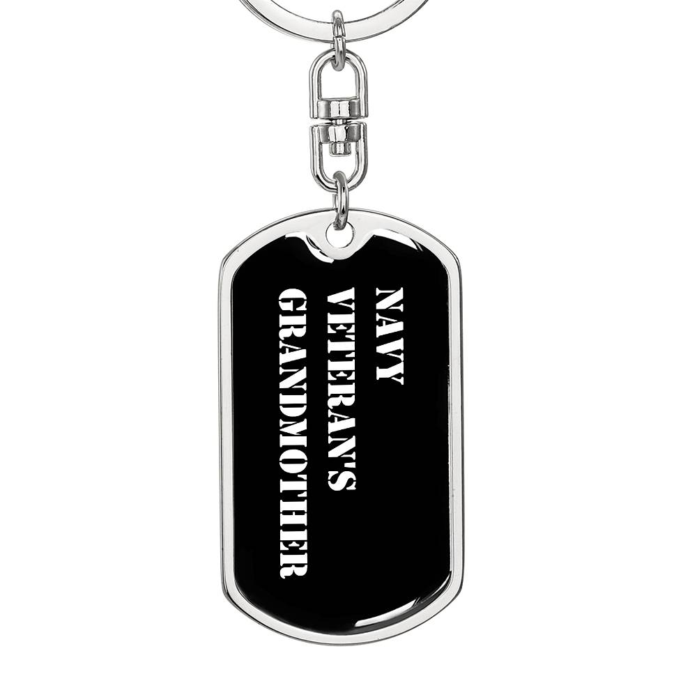 Navy Veteran's Grandmother v3 - Luxury Dog Tag Keychain