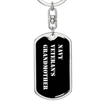 Navy Veteran's Grandmother v3 - Luxury Dog Tag Keychain