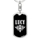 Lucy v03a - Luxury Dog Tag Keychain