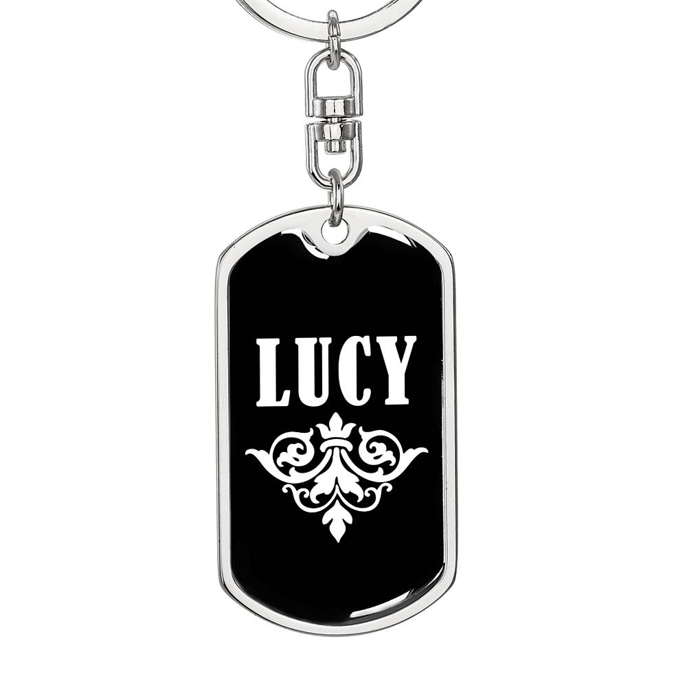 Lucy v03a - Luxury Dog Tag Keychain