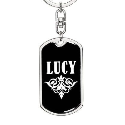 Lucy v03a - Luxury Dog Tag Keychain