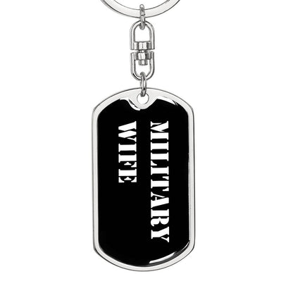 Military Wife v3 - Luxury Dog Tag Keychain