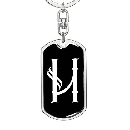 Initial H v001-13 - Luxury Dog Tag Keychain
