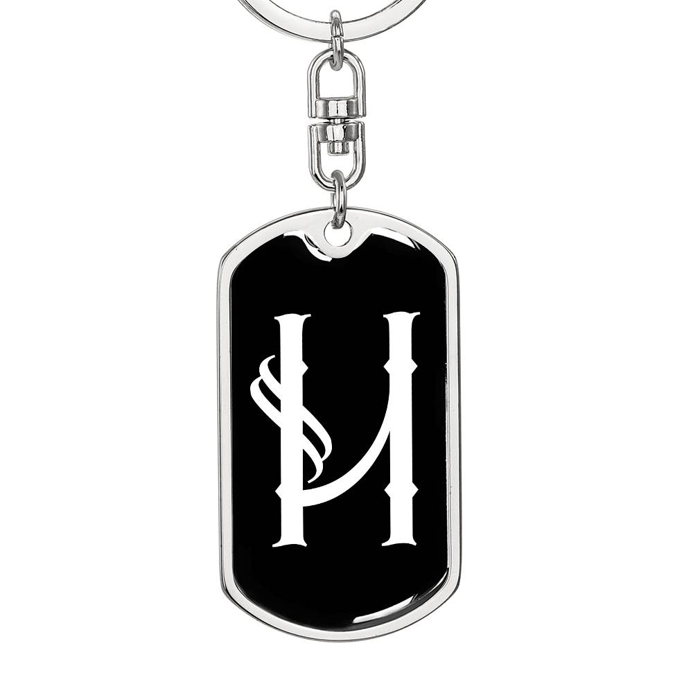 Initial H v001-13 - Luxury Dog Tag Keychain